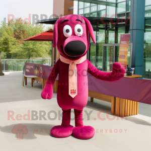 Magenta Hot Dog mascotte...