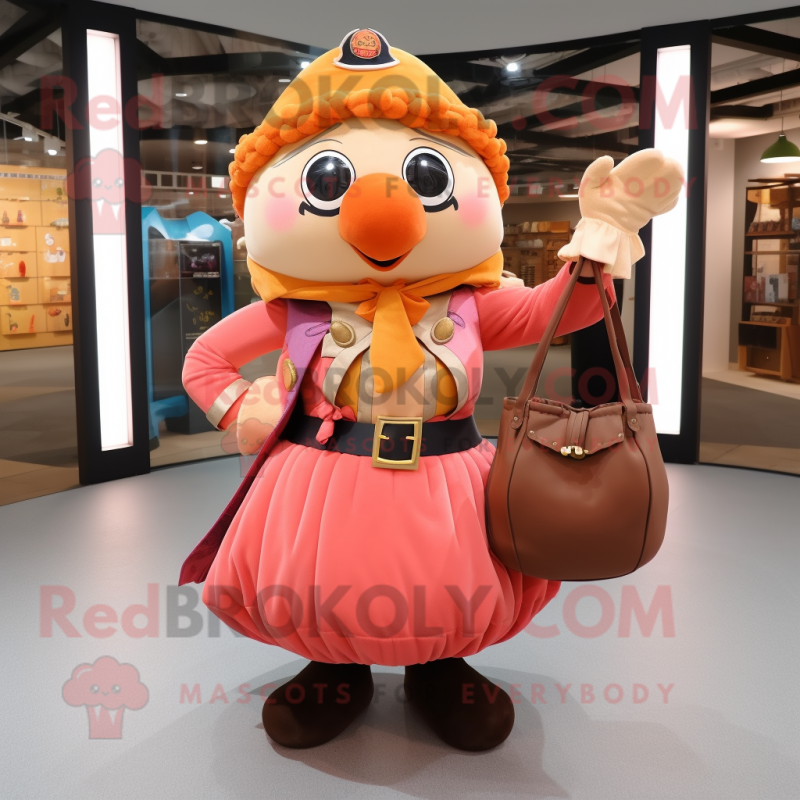 Peach Pirate mascot costume character dressed with a Culottes and Handbags