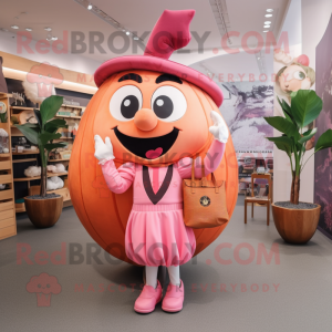 Peach Pirate mascot costume character dressed with a Culottes and Handbags