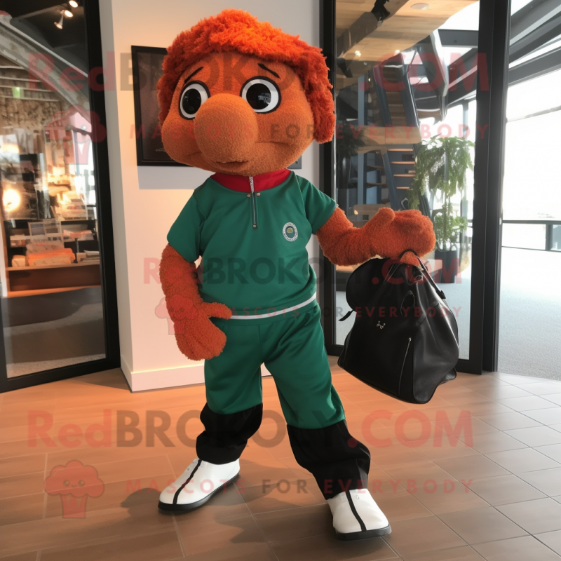 Rust Irish Dancing Shoes mascot costume character dressed with a Turtleneck and Tote bags Rust Irish Dancing Shoes mascot costume character dressed with a Turtleneck and Tote bags
