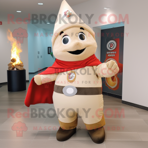 Tan Fire Fighter mascot costume character dressed with a Leggings and Shawls