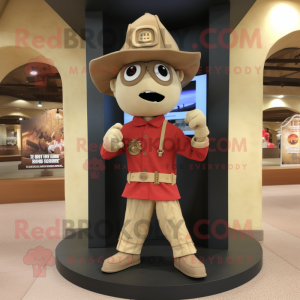 Tan Fire Fighter mascot costume character dressed with a Leggings and Shawls