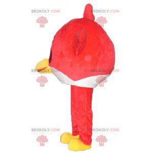 Mascote grande pássaro vermelho e branco do jogo Angry Birds -