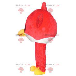 Mascote grande pássaro vermelho e branco do jogo Angry Birds -