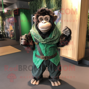 Skovgrøn chimpanse maskot...