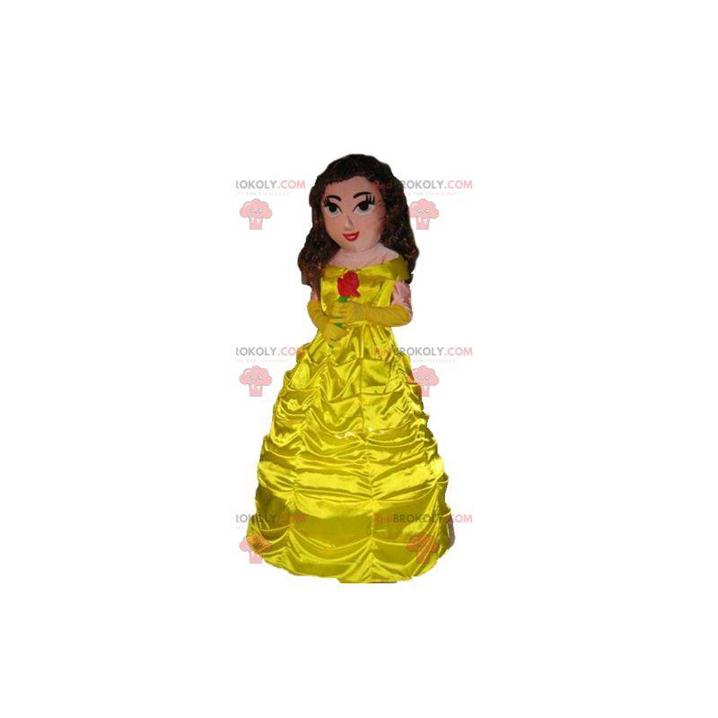 Mascota princesa con un hermoso vestido amarillo -