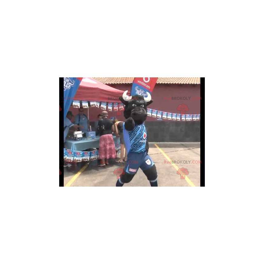 Svart tjur buffalo maskot i sportkläder - Redbrokoly.com Svart tjur buffalo maskot i sportkläder - Redbrokoly.com