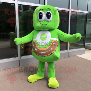 Lime Green Donut mascotte...