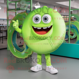 Lime Green Donut mascotte...