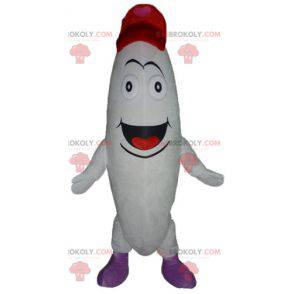 Giant and smiling white snowman mascot - Redbrokoly.com