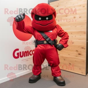 Rød Commando maskot kostume...