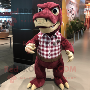 Maroon Iguanodon maskot...