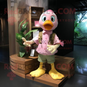 Pink Duck maskot drakt...