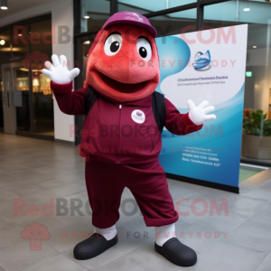 Maroon laks maskot drakt...