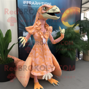 Peach Utahraptor maskot...