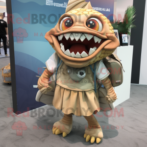 Brauner Piranha Maskottchen...