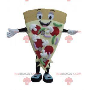 Giant smiling and colorful pizza slice mascot - Redbrokoly.com