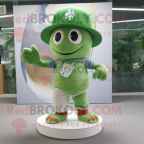 Green Bracelet mascot costume character dressed with a Bikini and Caps