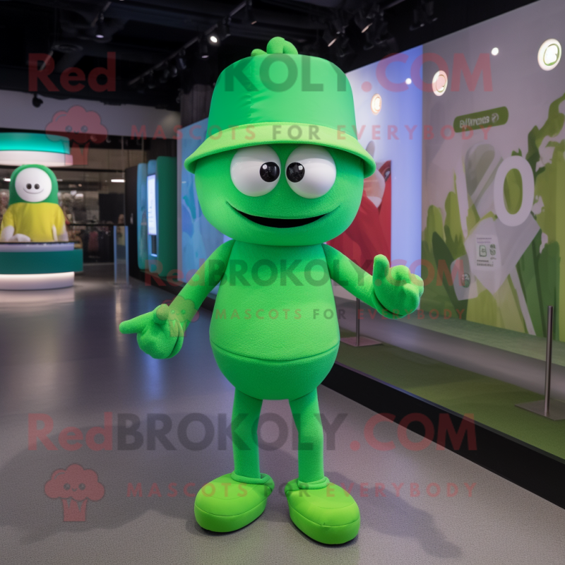 Green Bracelet mascot costume character dressed with a Bikini and Caps Green Bracelet mascot costume character dressed with a Bikini and Caps