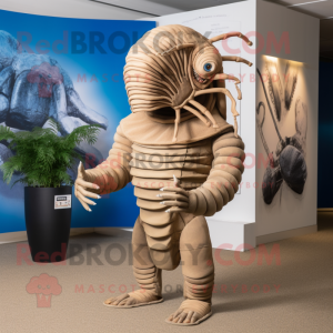 Tan Trilobite maskot kostym...