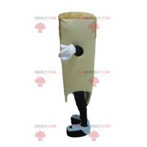 Sorridente gigante e mascote de fatia de pizza colorida -