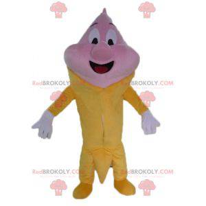 Mascot cono de helado gigante rosa y amarillo - Redbrokoly.com
