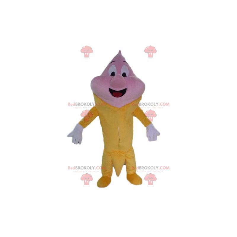 Mascot cono de helado gigante rosa y amarillo - Redbrokoly.com
