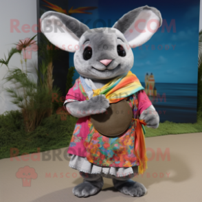 nan Chinchilla mascot costume character dressed with a Romper and Headbands