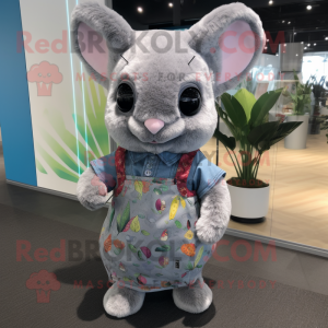 nan Chinchilla mascot costume character dressed with a Romper and Headbands