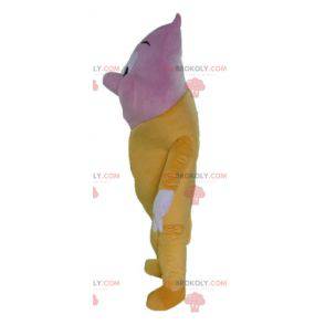 Mascot cono de helado gigante rosa y amarillo - Redbrokoly.com