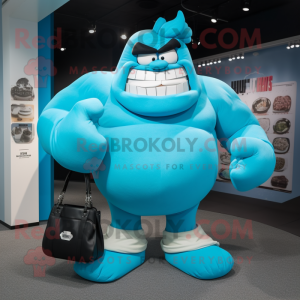 Cyan Strongman mascotte...