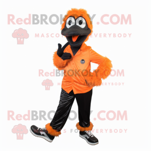 Orange Emu maskot kostume...