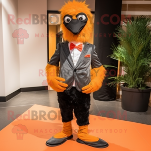 Orange Emu maskot kostume...