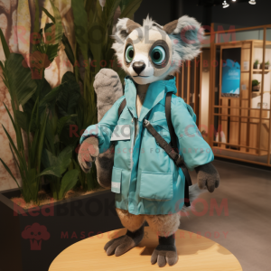 Teal Lemur mascotte kostuum...