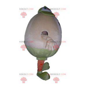 Mascota de huevo gigante muy sonriente y jovial - Redbrokoly.com