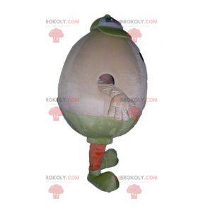 Mascota de huevo gigante muy sonriente y jovial - Redbrokoly.com