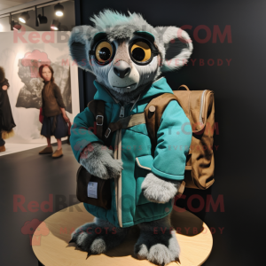 Blågrøn Lemur maskot...