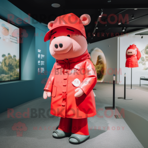 Red Pig mascotte kostuum...