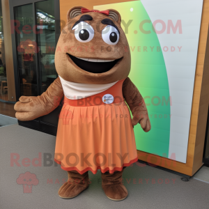 Gold Salmon mascot costume character dressed with a Suit Pants and Tote  bags - Mascot Costumes -  Sizes L (175-180CM)