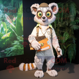 Cream Lemur maskot kostym...