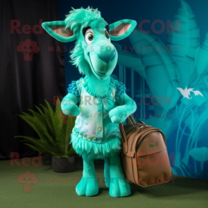 Cyan Goat mascotte kostuum...