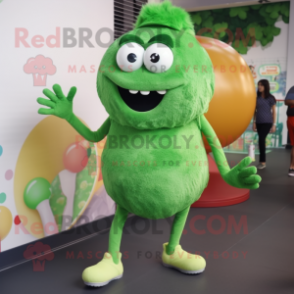 Green Meatballs mascot costume character dressed with a Shorts and Anklets