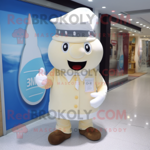 Cream Ice mascot costume character dressed with a Shorts and Hats