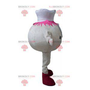 Beige iskremkule snømannmaskott med kokkehatt - Redbrokoly.com
