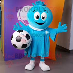 Cyan-Fußball Maskottchen...