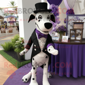 Lavender Dog mascot costume character dressed with a Tuxedo and Keychains