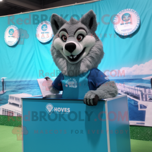 Cyan Say Wolf maskot...