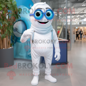 Hvit Cyclops maskot drakt...