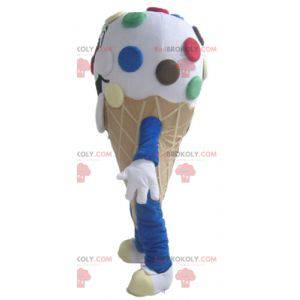 Mascote de casquinha de sorvete gigante com Smarties -