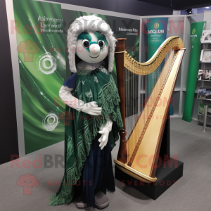 Celtic Harp maskot kostym...
